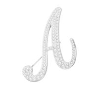 PATIKIL Broche Lettre Épingle, Perle Initiale Alphabet A Lettre Épingle De Revers Pour Femmes Hommes Fille Épouse Costumes Vêtements Robe Bouquet Sac Artisanat Fête, Ton Argenté