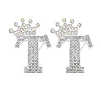 PATIKIL Broche Lettre Épingles, 2Pcs Couronne Initiale Strass Alphabet Lettre Épingles De Revers Pour Femmes Costumes Robe Manteau Vêtements Artisanat, Ton Argenté