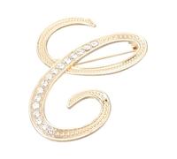 PATIKIL Broche Lettre, Initiale C Broche À Strass Métal Cristal Alphabet A-Z Épingle De Revers Pour Femmes gemme Cadeau Costume Vêtements Chapeau Robe Manteau Artisanat, Ton Or