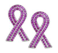 PATIKIL Broche Pin Ruban De Conscience En Strass, 2Pcs Broches De Poitrine En Ruban Broches Pin Épingles De Revers En Cristal Pour Femmes Cadeau Espoir Amour Foi Force, Purple