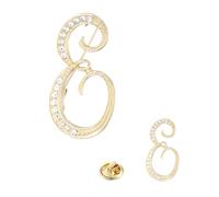 PATIKIL Broches à Lettres Strass, 2 Tailles Initiales Alphabet Strass Lettre E Épingles de revers pour Femmes Hommes Costumes Robes Manteaux Vêtements Artisanat, Doré