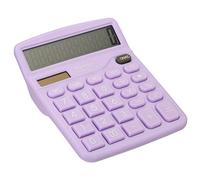 PATIKIL Bureau Calculatrice, 12 Chiffres Grand LCD Affichage Électronique Calculatrice Solaire Batterie Double Alimentation pour Maison Bureau Office, Violet