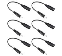 PATIKIL Câble d'Alimentation Femelle DC 5,5x2,1mm vers Mâle DC 3,0x1,1mm de 0,6 Pieds, 6 Adaptateurs de Fil Connecteur de Cordon de Charge pour Lampes de Table, Noir