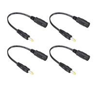 PATIKIL Câble d'Alimentation Femelle DC 5,5x2,1mm vers Mâle DC 4,0x1,7mm de 0,6 Pieds, 4 Adaptateurs de Fil Connecteur de Cordon de Charge pour Lampes de Table, Noir
