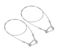 PATIKIL Câble de Sécurité en Acier Inoxydable 31,5"/80cm, 2Paquets 2,5mm Câble de Sécurité Flexible à Double Boucle avec Crochet pour l'Éclairage de Scène, Bagages, Argent