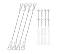 PATIKIL Câble de Sécurité en Acier Inoxydable avec Œillets 0,06" x 4" 1,5mm x 10cm, Lot de 4 Câbles de Verrouillage avec Vis de Montage pour Accrocher des Lumières de Scène