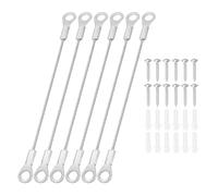 PATIKIL Câble de Sécurité en Acier Inoxydable avec Œillets 0,06" x 4" 1,5mm x 10cm, Lot de 6 Câbles de Verrouillage avec Vis de Montage pour Accrocher des Lumières de Scène