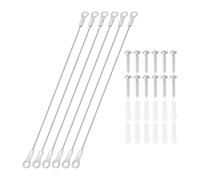 PATIKIL Câble de Sécurité en Acier Inoxydable avec Œillets 0,06" x 8" 1,5mm x 20cm, Lot de 6 Câbles de Sécurité avec Vis de Montage pour Accrocher des Lumières de Scène