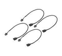 PATIKIL Câble Diviseur Femelle 5V 3 Broches vers Sm3P, 4Pcs Câbles d'alimentation RGB pour Ventilateurs Pwm, Connecteur d'Extension ARGB pour Châssis d'Ordinateur, Carte Mère, Noir