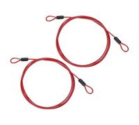PATIKIL Câble en Acier Inoxydable Gainé de Vinyle 1/8" Diamètre avec Boucles, 2 Pcs 6,6 Pieds (79 Pouces) Corde Métallique Flexible de Chaîne de Sécurité pour Éclairage de Scène, Rouge