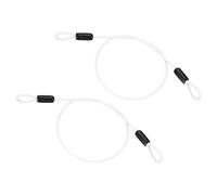 PATIKIL Câble en Acier Inoxydable Gainé de Vinyle de 1/8" de Diamètre avec Boucles, 2 Pcs de 1,6 Pieds (20") de Longueur, Chaîne de Sécurité Flexible pour Cadenas, Blanc