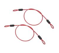 PATIKIL Câble en Acier Inoxydable Gainé de Vinyle de 1/8" de Diamètre avec Boucles, 2 Pcs de 1,6 Pieds (20") de Longueur, Chaîne de Sécurité en Corde Métallique Flexible, Rouge