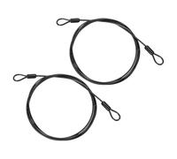 PATIKIL Câble en Acier Inoxydable Gainé de Vinyle de 1/8" de Diamètre avec Boucles, 2 Pcs de 6,6 Pieds (79 Pouces) de Corde Métallique Flexible pour Chaîne de Sécurité avec Cadenas, Noir