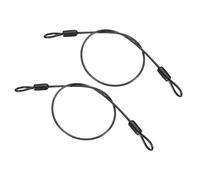 PATIKIL Câble en Acier Inoxydable Gainé de Vinyle de 1/8" Diamètre avec Boucles, 2 Pcs 1,6 Pieds (20") de Longueur, Chaîne de Sécurité Flexible pour Cadenas pour Cadenas de Bagages, Noir