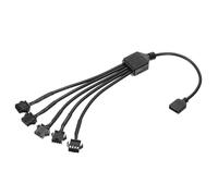 PATIKIL Câble Séparateur 4 Broches 12V, Cordon d'alimentation RGB pour Ventilateurs PWM avec Connecteur Femelle d'Extension ARGB SM 1 à 5 pour Châssis d'Ordinateur Carte Mère, Noir