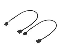 PATIKIL Câble Séparateur Femelle 12V 4 Broches vers Sm4P, 2 Pcs Cordon d'alimentation RGB pour Ventilateurs PWM Connecteur d'Extension ARGB pour Châssis d'Ordinateur Carte Mère, Noir