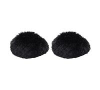 PATIKIL Cache-Micro En Fourrure 25mm x 56mm Housse Microphone pour Microphone Intérieur Extérieur Noir 2 Pack