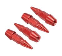 PATIKIL Cache-Valve de Pneu en Forme de Pointe 45 MM, 4 pièces en Alliage d'aluminium Cache-Valve de Roue de Voiture Universel Anti-poussière pour Voiture vélo Moto Camion, Rouge