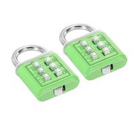 PATIKIL Cadenas à Combinaison à 6 Chiffres, Lot de 2 Cadenas à Mécanisme de Verrouillage à 3 Positions Par Bouton-Poussoir, Serrure Numérique de Sécurité pour Casier de Sport, Vert