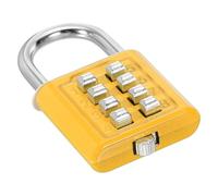 PATIKIL Cadenas à Combinaison à 8 Chiffres, Mécanisme de Verrouillage à 4 Positions, Cadenas Numérique de Sécurité à Bouton-Poussoir pour Casier de Sport de Gymnase, Jaune