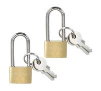 PATIKIL Cadenas en laiton massif 1,6", 2 pièces Cadenas à anse longue ifférente avec 2 clés Résistant aux intempéries pour casier de gymnase Portail Clôture Extérieur Intérieur