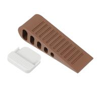 PATIKIL Cale-Porte en Caoutchouc, Butoir de Porte pour Le Bas de La Porte avec Support, Butée de Porte Empilable Robuste pour Protéger Les Murs du Sol en Béton ou en Carrelage, Marron