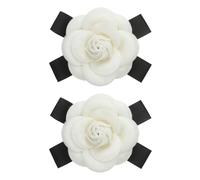 PATIKIL Camélia Fleur Broche, 2 pcs Fleur Broches pour Femme Vintage Noeud Broche Tissu Rose Broche Revers Echarpe Boucle Épingle Cadeaux pour Tire Mariée Robe, Beige