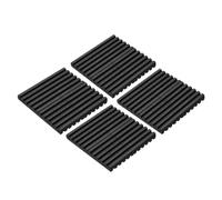 PATIKIL Caoutchouc Anti-Vibration Patins, 4 pcs Vibration Isolation Tapis 4" x 4" x 0.4" pour HVAC, Air Climatiseur, Air Compresseur, Lave-linge, Sèche-linge, Noir