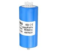 PATIKIL CBB60 100uf Démarrage Condensateur, 1pcs AC 250V 4Broches 50/60Hz Cylindre Bas avec Vis 120 x 50mm pour Lavage Machine,Nettoyage Machine Moteur Étoile