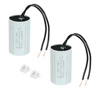PATIKIL CBB60 12uF Condensateurs de marche, AC 450V 2 fils 50/60Hz Cylindre 60x35mm pour pompes à eau, machines à laver démarrage de moteur, 2Set