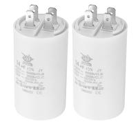 PATIKIL CBB60 14uF Condensateur de Démarrage, 2Pcs AC 450V 4 Broches 50/60Hz Double Insertion Cylindre Fond pour Climatisation, Pompe à Eau, Moteur de Ventilateur Étoile 74 x 40mm