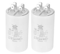 PATIKIL CBB60 18uF Condensateur de Démarrage, 2Pcs AC 450V 4 Broches 50/60Hz Double Insertion Cylindre Fond pour Climatisation, Pompe à Eau, Moteur de Ventilateur Étoile 72 x 40mm