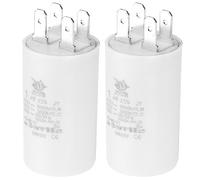 PATIKIL CBB60 1uF Condensateur de Démarrage, 2Pcs AC 450V 4 Broches 50/60Hz Double Insertion Cylindre Fond pour Climatisation, Pompe à Eau, Moteur de Ventilateur Étoile 52 x 30mm