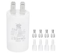 PATIKIL CBB60 2.5uF Condensateur de Démarrage, 1 Pcs AC450V 4 Broches Double Insertion avec Gaine Ressort, Blanc