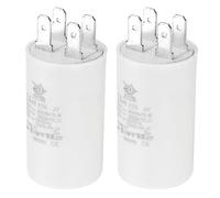 PATIKIL CBB60 2.5uF Condensateur de Démarrage, 2Pcs AC 450V 4 Broches 50/60Hz Double Insertion Cylindre Fond pour Climatisation, Pompe à Eau, Moteur de Ventilateur Étoile 52 x 30mm