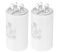 PATIKIL CBB60 20uF Condensateur de Démarrage, 2Pcs AC 450V 4 Broches 50/60Hz Double Insertion Cylindre Fond pour Climatisation, Pompe à Eau, Moteur de Ventilateur Étoile 74 x 40mm