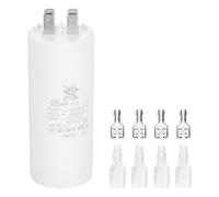 PATIKIL CBB60 25uF Condensateur de Démarrage, 1 Pcs AC450V 4 Broches Double Insertion avec Gaine Ressort, Blanc