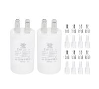 PATIKIL CBB60 2uF Condensateur de Démarrage, 2 Pcs AC450V 4 Broches Double Insertion avec Gaine Ressort, Blanc