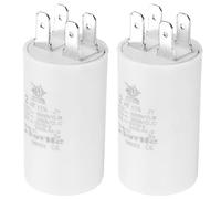PATIKIL CBB60 2uF Condensateur de Démarrage, 2Pcs AC 450V 4 Broches 50/60Hz Double Insertion Cylindre Fond pour Climatisation, Pompe à Eau, Moteur de Ventilateur Étoile 52 x 30mm