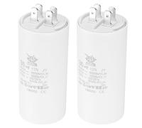 PATIKIL CBB60 35uF Condensateur de Démarrage, 2Pcs AC 450V 4 Broches 50/60Hz Double Insertion Cylindre Fond pour Climatisation, Pompe à Eau, Moteur de Ventilateur Étoile 95 x 45mm