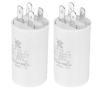 PATIKIL CBB60 3uF Condensateur de Démarrage, 2Pcs AC 450V 4 Broches 50/60Hz Double Insertion Cylindre Fond pour Climatisation, Pompe à Eau, Moteur de Ventilateur Étoile 52 x 30mm