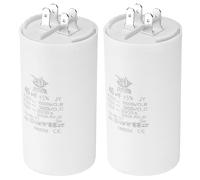 PATIKIL CBB60 45uF Condensateur de Démarrage, 2Pcs AC 450V 4 Broches 50/60Hz Double Insertion Cylindre Fond pour Climatisation, Pompe à Eau, Moteur de Ventilateur Étoile 96 x 50mm