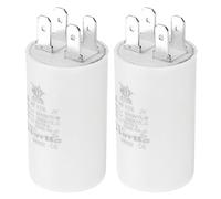 PATIKIL CBB60 4uF Condensateur de Démarrage, 2Pcs AC 450V 4 Broches 50/60Hz Double Insertion Cylindre Fond pour Climatisation, Pompe à Eau, Moteur de Ventilateur Étoile 52 x 30mm