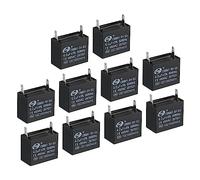 PATIKIL CBB61 Plafond Ventilateur Condensateur, 10pcs 4uf 450V AC 50/60HZ Simple Insérer avec 2 Broches pour Air Climatiseur Ventilateur Moteur étoile Marche 38 x 32 x 31mm