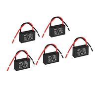 PATIKIL CBB61 Plafond Ventilateur Condensateur, 5pcs 1uf 450V AC 50/60HZ avec 2 Fils pour Air Climatiseur Ventilateur Moteur étoile Marche Condensateurs 37 x 23 x 23mm