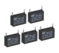 PATIKIL CBB61 Plafond Ventilateur Condensateur, 5pcs 2uf 450V AC 50/60HZ Simple Insérer avec 2 Broches pour Air Climatiseur Ventilateur Moteur étoile Marche Condensateurs 37 x 26 x 24mm