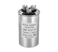 PATIKIL Cbb65 20+5Uf Fonctionner Condensateur, 20+5Mfd 1pcs Ac 370/440V Aluminium Boîtier avec 3 Borne pour Air Climatiseur Compresseur Moteur Chauffage Pompe Condenseur,1.95 X 3.32pouce