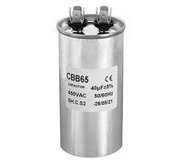 PATIKIL CBB65 40 uF Condensateur Fonctionnement, 40 mfd 1pcs Boîtier Aluminium AC 450 V avec 2 Broches pour Compresseur Climatiseur Moteur Pompe Chaleur Condenseur
