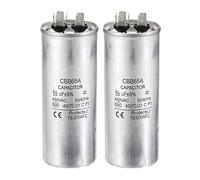 PATIKIL Cbb65 55Uf Fonctionner Condensateur, 55Mfd 2pcs Ac 450V 6 Broches Aluminium Boîtier Moteur Démarage Condensateur pour Air Climatiseur Compresseur Moteur,1.95 X 4.88pouce