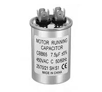 PATIKIL Cbb65 7.5Uf Fonctionner Condensateur, 7.5Mfd 1pcs Ac 450V Aluminium Boîtier avec 2 Terminal pour Air Climatiseur Compresseur Moteur Chaleur Pompe Condenseur,1.56 X 2.34pouce